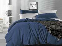 Super King Size Indigo Blue Vintage Washed Cotton Quilt Cover Set