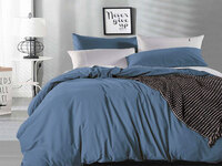 Vintage Washed Pure Cotton Quilt Cover Set (Indigo Color)