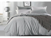 Double Size Pure Cotton Vintage Washed Quilt Cover Set (Pewter Color)