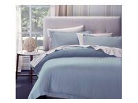 Super King size Como Stripes Quilt Cover Set (Ballard Blue)