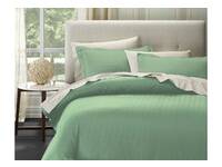 Super King size Como Stripes Quilt Cover Set (Sprout Green)
