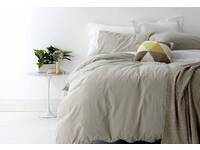 King size 100% Cotton European Vintage Washed Quilt Cover Set (Linen Color)