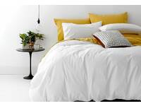 Double size 100% Cotton Vintage Washed  Quilt Cover Set (White)