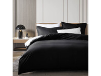 Pure Soft Plain Quilt Cover Set (Black)
