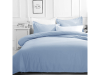 Pure Soft Plain Quilt Cover Set (Light Blue)