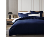Pure Soft Quilt Cover Set (Navy Blue, King)