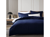 Pure Soft Plain Quilt Cover Set (Navy Blue)