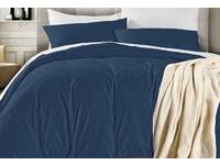 Last Stock - Single Size Vintage Washed Quilt Cover Set (Deep Blue Color)