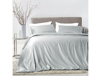 Luxton 100% Organic Bamboo Quilt Cover Set (Light Grey, Super King)