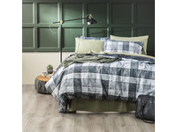 Park Avenue Checkered Egyptian Cotton Flannelette Quilt Cover Set