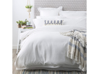 Super King Size White Perennial Cotton Waffle Quilt Cover set