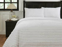 Super King size White Renee Taylor 250TC Helena Tuffted Quilt Cover sets