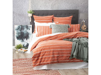 Renee Taylor Hudson Vintage Washed Cotton Chenille Quilt Cover Set (Paprika)