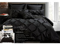 Luxton Fantine Black Diamond Pintuck Quilt Cover Set (Super King Size)
