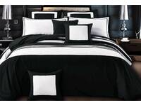 Luxton Rossier Striped Black White Quilt Cover Set