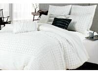 Super King size Cossette Quilt Cover Set in white