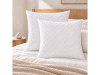 Luxton White Diamond Quilted European pillowcases (twin pack)