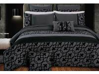 Double Size Dursley Charcoal Black Quilt Cover Set