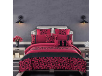 Luxton Afton Red and Black Quilt Cover Set - 1 Oblong / Breakfast cushion cover