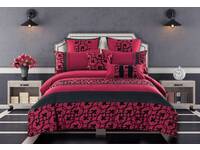 Double Size Luxton Afton Red and Black Quilt Cover Set