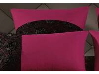 European pillowcases (twin pack) for hot pink black Pelili Quilt Cover