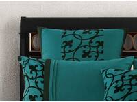 Halsey Teal and Black Quilt Cover Set - European pillowcases (twin pack)