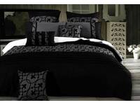 Double size Lyde Charcoal Black Quilt Cover Set