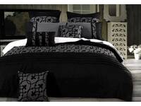King size Lyde Charcoal Black Quilt Cover Set