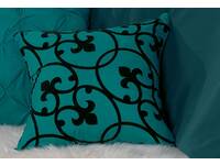 Square cushion cover for Lyde Teal Black bed linen Set