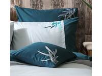European Pillowcases of Oriental Bamboo Teal Aqua Design (pair)