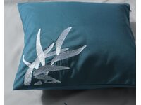 Square Cushion Cover of Oriental Bamboo Teal Aqua Design (each)