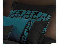 Lyde Black Teal Quilt Cover Set by Luxton European pillowcases