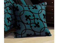 Lyde Black Teal Quilt Cover Set by Luxton Square cushion cover