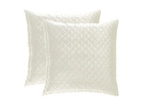Luxton Ivory Diamond Quilted European pillowcases (twin pack)
