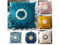 45x45cm Handmade 3D Flower Velvet Cushion Cover (multiple colors)
