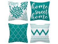 Flannel Cushion Cover - Turquoise (Set of 4)