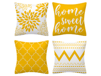 Flannel Cushion Cover - Yellow (Set of 4)