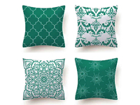 Flannel Cushion Cover - Green (Set of 4)
