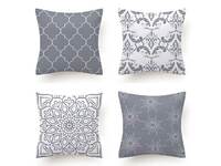 Flannel Cushion Cover - Grey (Set of 4)