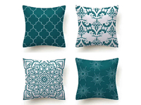 Flannel Cushion Cover - Teal (Set of 4)