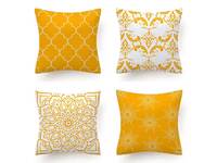 Flannel Cushion Cover - Yellow (Set of 4)