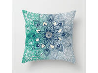 Aqua Blue Turquoise Square Cushion Cover - Design #4