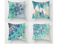 Home Decor Aqua Blue Turquoise Cushion Cover 4pcs Pack