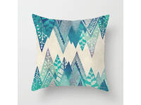 Aqua Blue Turquoise Square Cushion Cover - Design #5