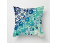 Aqua Blue Turquoise Square Cushion Cover - Design #6