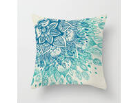 Aqua Blue Turquoise Square Cushion Cover - Design #7