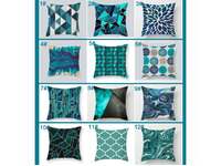 Teal Green Blue Cushion Cover (12 designs )