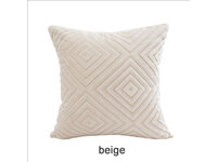 Velvet Flocking Cushion Cover - Beige