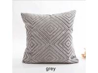Velvet Flocking Cushion Cover - Grey