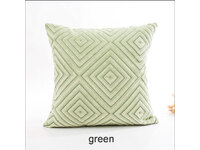 Velvet Flocking Cushion Cover - Green